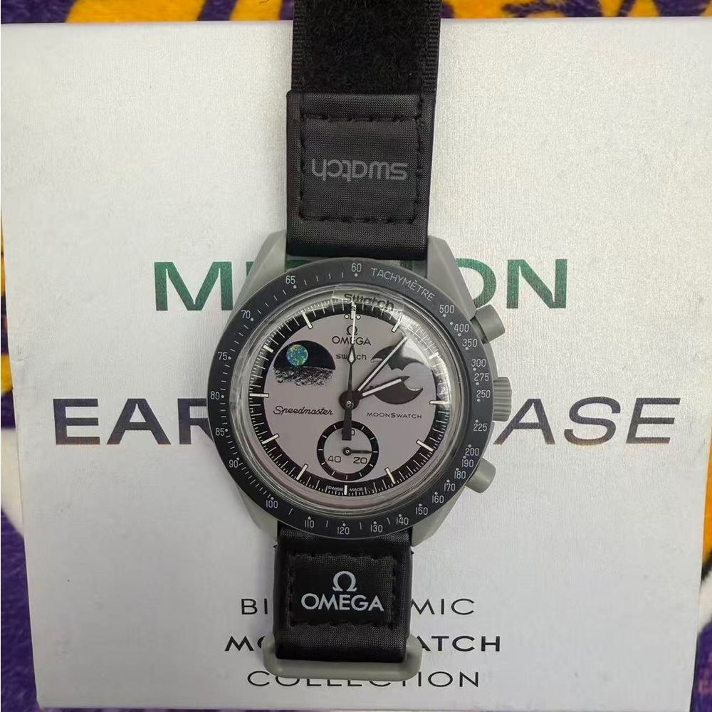🍡Omega X Swatch Bioceramic Moonswatch Mission To Earthphase Watch